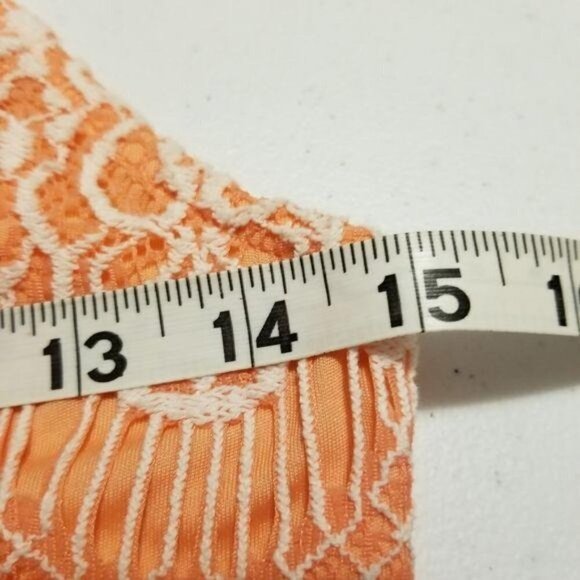 Altar'd State S Orange crochet Mini dress Cottagecore Bohemian peasant - Picture 5 of 12